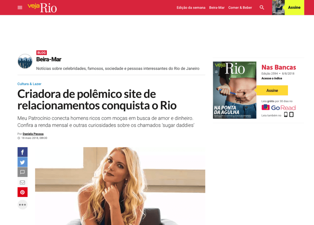 Criadora de polêmico site de relacionamentos conquista o Rio