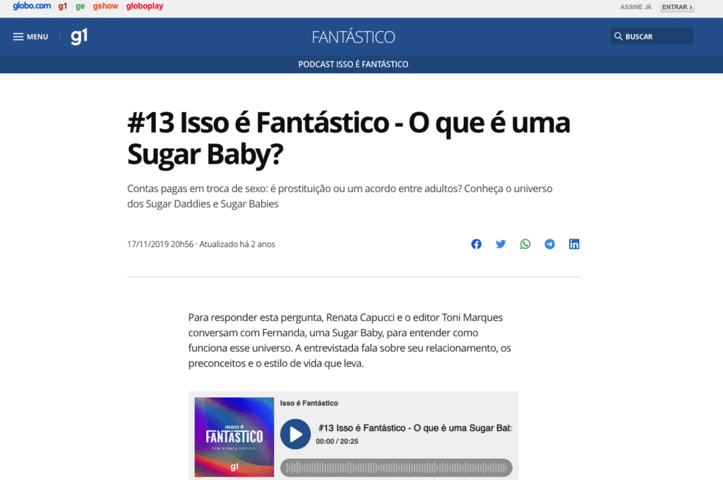 Podcast: Isso é Fantástico – What is a Sugar…