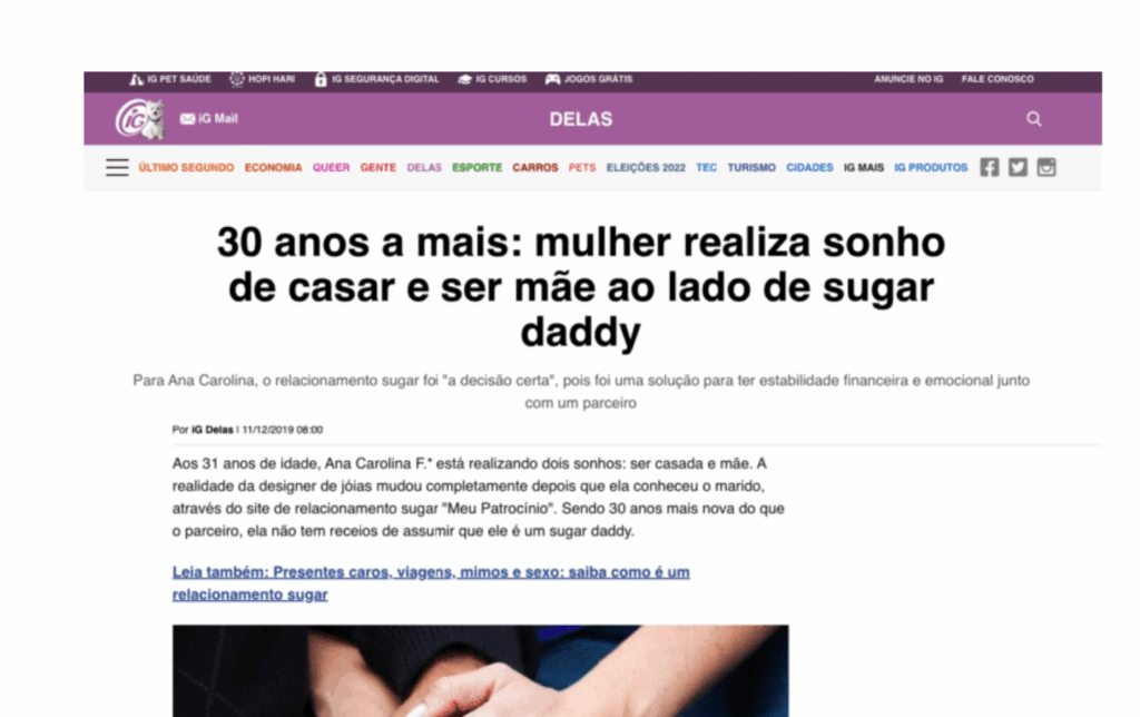 IG Delas: 30 anos a mais: mulher realiza sonho de casar e ser mãe ao lado de sugar daddy
