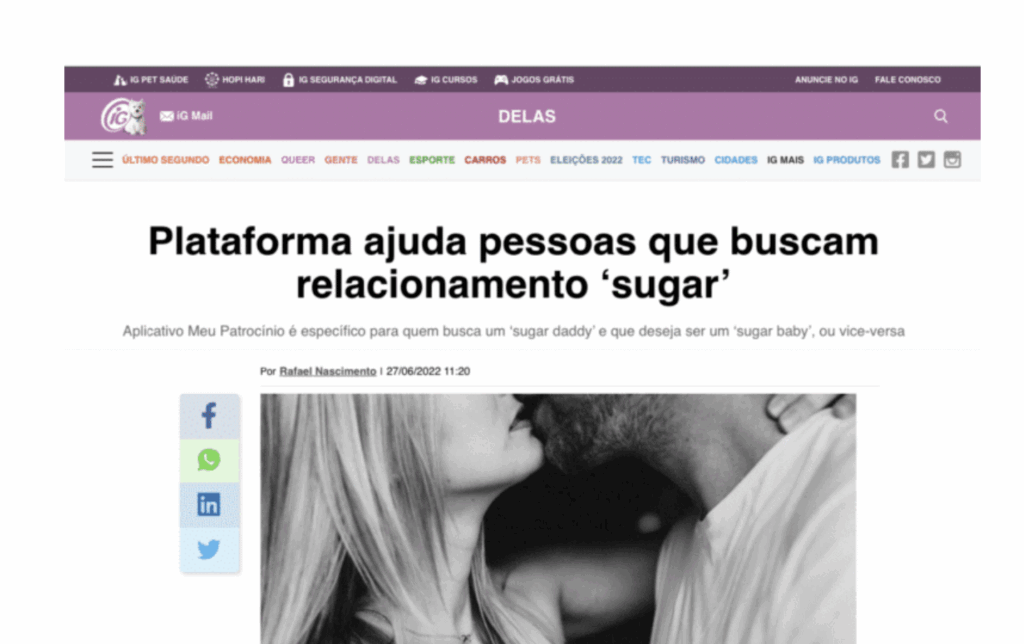 IG Delas: Plataforma ajuda pessoas que buscam relacionamento ‘sugar’