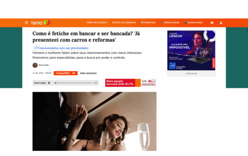 Terra: Como é fetiche em bancar e ser bancada? ‘Já presenteei com carros e reformas’