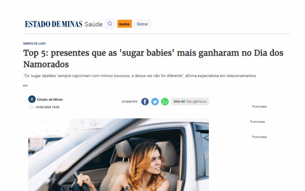 Estado de Minas: Top 5: presentes que as ‘sugar babies’ mais ganharam no Dia dos Namorados