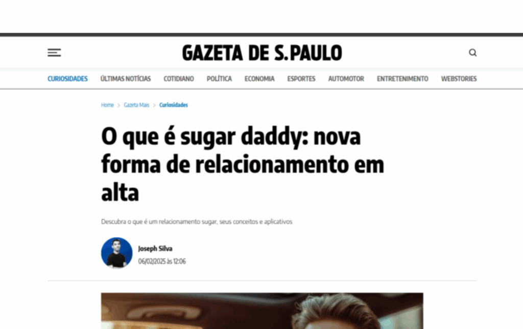 Gazeta de São Paulo: O que é sugar daddy: nova forma de relacionamento em alta