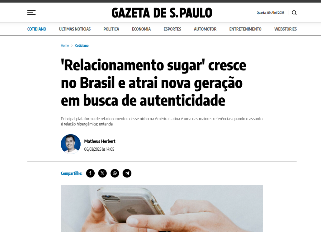 ‘Relacionamento sugar’ cresce no Brasil e atrai nova geração em busca de autenticidade