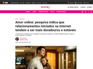 Amor online: pesquisa indica que relacionamentos iniciados na internet tendem a ser mais duradouros e estáveis