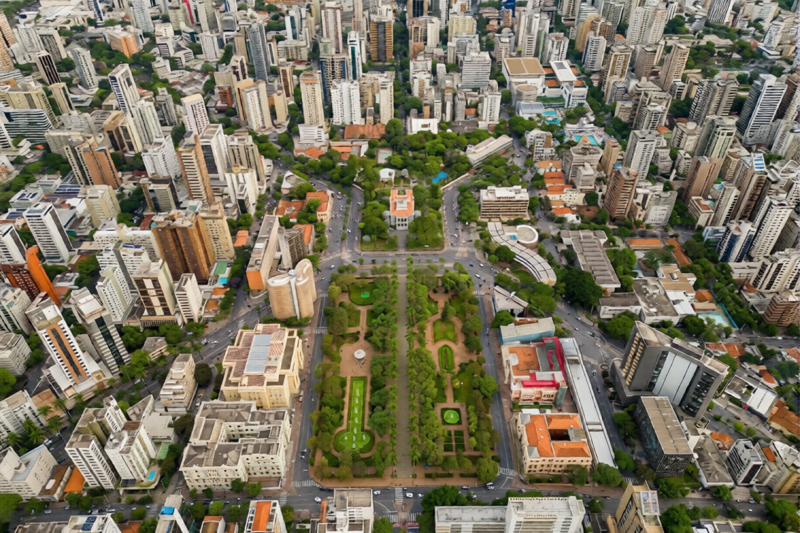 Aerial view of Praça da Liberdade in Belo Horizonte